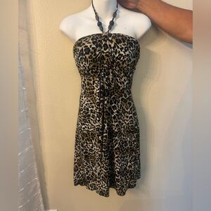 My Michelle Strapless Animal Print Dress